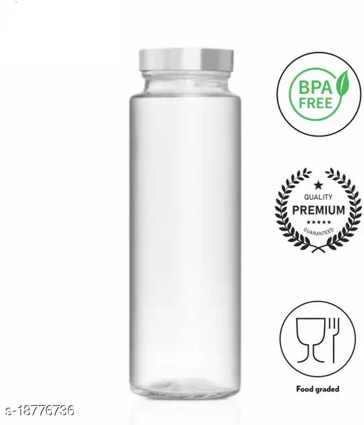 Transparent clear glass water/milk juice bottles, set of 5 (500ml), ideal for commercial use or home storage