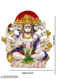 White resin Hanuman idol (6x6 inches), traditional Real Craft By Punchmukhi design