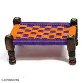 Wooden Ladoo Gopal Bed Khat, size 0-8 (4x11x7 inch), traditional and durable, ideal for home decor or serving platter