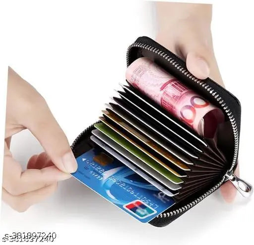 Faux leather cardholder, free size. Solid design for men & women originating from India
