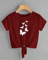 Butterfly print Lycra crop top for women and girls 6, made in India