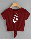 Butterfly print Lycra crop top for women and girls 6, made in India