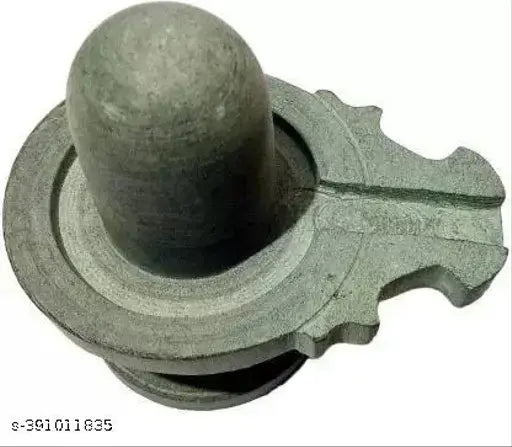 Grey marble Shivlinga statue (5cm) - decorative showpiece for puja and havan