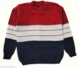 Red and black striped wool sweater for kids, 3-4 years, India origin