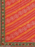 Georgette embroidered Bandhani print saree for parties, free size, Indian origin