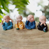 Poly resin Buddha statue set (4 pieces), perfect for home decor or spiritual gifts. Figurines showcase the principles of compassion and thoughtfulness." (108 characters)