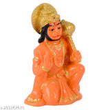 Orange resin Grow n Shine Hanuman idol for car dashboard decor, symbolizing power and strength