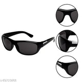 Solid black sports cap and goggle sunglasses combo by KiwiCaves, high-quality cotton material for casual, sports, and travel use