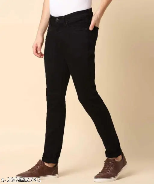 Black denim Eanay jeans, comfortable and stylish for any occasion, size 26 or 32 from India