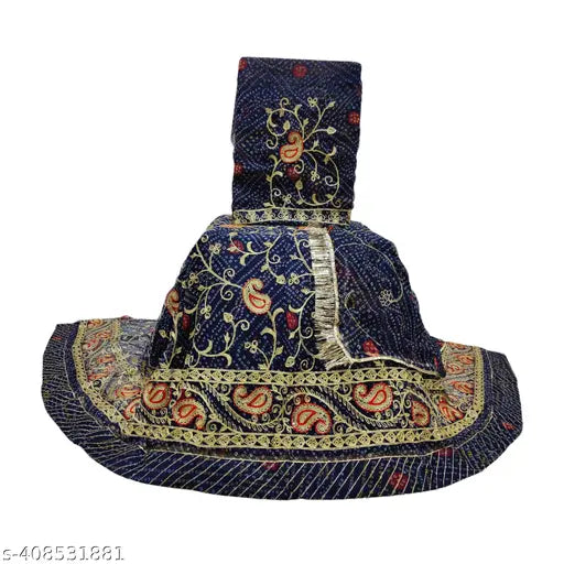 Embroidered Georgette Rajputi Poshak set for women, featuring Lehenga, Kurti, Odhni, and Astar, perfect for parties and festivities, made in India