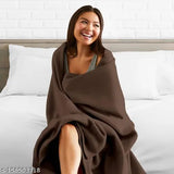 Brown 60x90 inch lightweight polar fleece single bed blanket by N G Products - ideal for mild winters and summer AC use