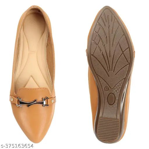 Synthetic women's loafers, trendy and stylish, closed back design, attractive look, comfortable sizes: IND-4, IND-5, IND-6, IND-7. Made in India