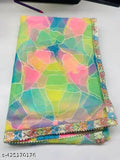 bandhej saree, turkey silk, Indian festive wear - vibrant, colorblocked Georgette saree with running blouse for traditional occasions