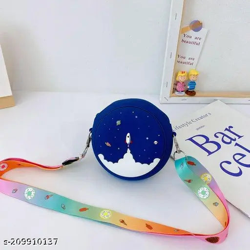 Rainbow-patterned silicone push bubble fidget bag, adjustable crossbody handbag for kids, Made in India