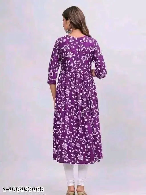 Rayon Alia cut kurta 145, three-quarter sleeves, printed combo, daily wear dress, India origin