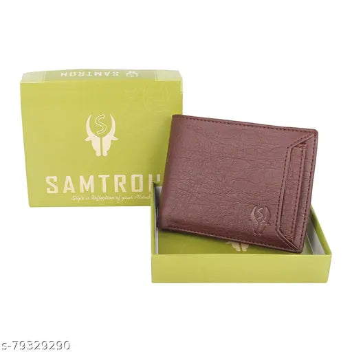 Multicolor faux leather men's wallet, detachable card holder with coin pocket, modern design and multiple compartments