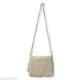 Handmade cotton macrame clutch purse, self-designed summer beach bag with tassel, 8x11x8 inches, natural and eco-friendly accessory