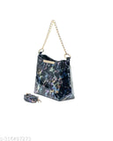 Classy PU printed net parachute bag, free size cross-body bag for women's fashionable and affordable style