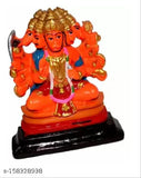 Multicolor Panchmukhi Hanuman idol statue, 11cm polyresin decor showpiece, Indian origin