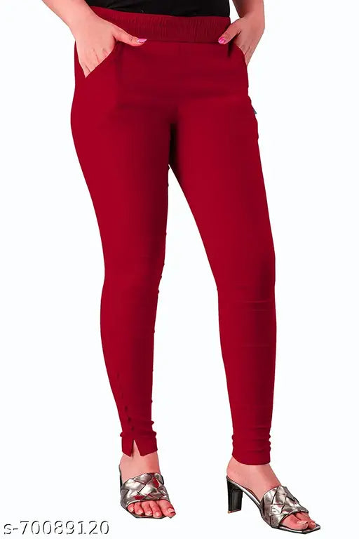 Organic cotton-rayon stretchable jeggings trouser kurti pants, premium quality elastic fabric for women's L XL 2XL 3XL 5XL sizes (Size 28, 30, 32, 34, 36)