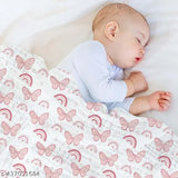 3-pack 100% cotton Organi muslin swaddles for newborn babies, ideal for AC rooms. Soft, breathable, and self-designed." (117 characters)
