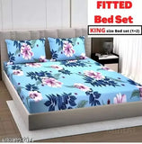 Multicolor floral print, superfine 200TC cotton fitted elastic bedsheet for summer - Comfolust (India)