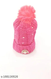 Woolen self-design stylus cap, attractive for women, girls, kids - perfect winter accessory - India