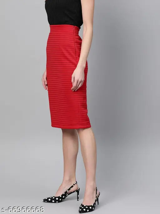 Self-striped polyester skirt, printed net pattern, women's size 26, 28, 32, 34. Indian origin