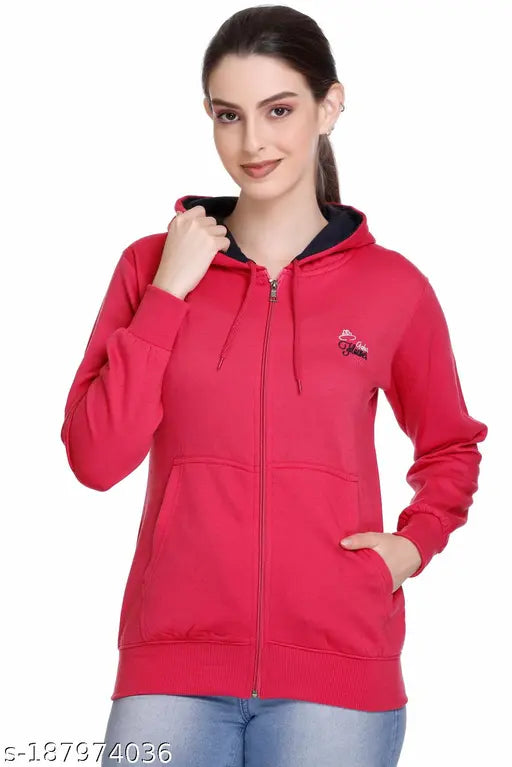 Fleece sweatshirts, solid color, long sleeves, sizes S-XXL, made in India