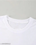 White printed Demon Slayer polyester unisex casual wear T-shirt, short sleeves, comfortable fabric