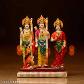 Multicolor marble Ram Darbar idol with Ram Sita Laxman Hanuman statue, spiritual puja Vastu - Indian handcrafted statue (12cm x 10cm x 5.5cm)