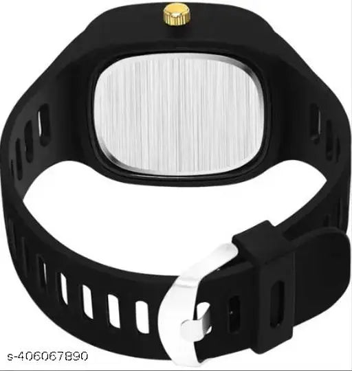 Stylish square analog watch with silicon strap, alloy case for men & boys - designer ADDI accessory on display