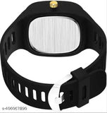 Stylish square analog watch with silicon strap, alloy case for men & boys - designer ADDI accessory on display