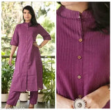 Striped georgette cotton kurta set with palazzos for women, trendy and pretty fashion for all sizes (S-XXL)