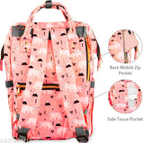 PinkUnicorn Printed Premium Diaper Backpack, water-resistant polyester bag with multiple compartments for organizing supplies. Comfortable and safe for baby essentials, ideal for maternity use