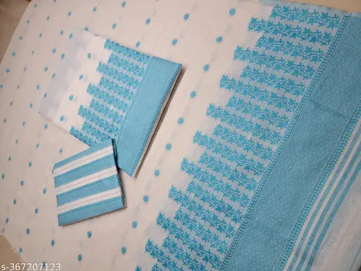 Rich cotton woven Assamese Mekhela Chador saree set, free size, mulmul fabric, printed pattern on net blouse, Indian traditional wear