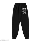 Black cotton blend printed jogger pants by Tabadtod, versatile athletic wear for comfort and style