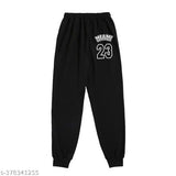 Cotton blend black printed jogger pants, high-quality athletic wear with versatile style from Tabadtod, India