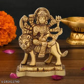 Handcrafted brass Durga Murti, exquisite Goddess Durga idol for home & office (Height-3.2 inch, 270g). Elevate spiritual space with divine grace
