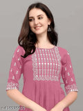 Trendy rayon women's gowns, S-XXXL sizes for various bust measurements, Indian fashion wear