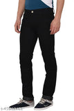 Creatywitty men's black denim jeans - solid pattern, pack of 1, size 28/30/32 from India