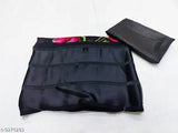 Indian Georgette satin patta saree with printed blouse, free size, length 5.5m & 0.8m blouse