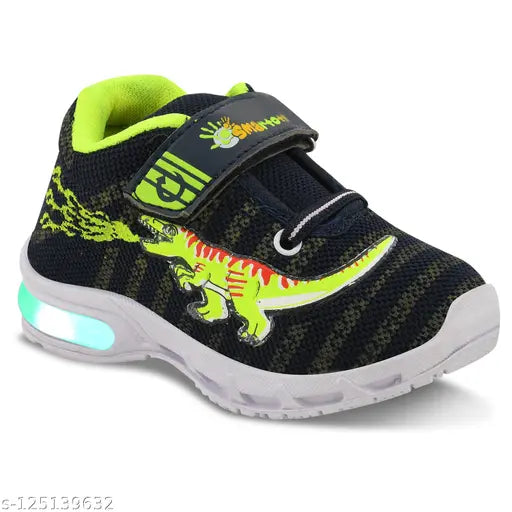 Vibrant SmartOTS LED Light Kids Shoes in Multicolor. Resin sole, velcro fastening, ideal for parties, sports, and casual wear." (114 characters)