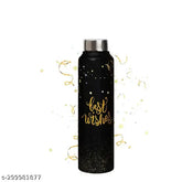Stainless Steel 1L Water Bottle - Leak Proof, Black, Perfect for Fridge, School, Gym, Home & Office Use