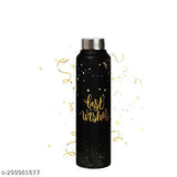 Stainless Steel 1L Water Bottle - Leak Proof, Black, Perfect for Fridge, School, Gym, Home & Office Use