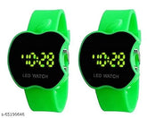 Multicolor Apple Shape Digital Watch, free size, 2 green options for kids