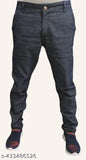 Men's solid denim jeans, India-made, available in sizes 28, 30, 32, 34, 36, and 38 (waist: 28in, length: 42in, hip: 28in, 30in, 32in, 34in, 36in, 38in respectively)