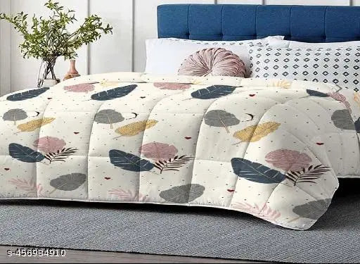 Cotton blend double comforter, all-weather reversible quilt blanket, 90x100 inches, Indian origin