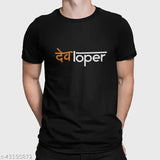 Classic modern cotton men's t-shirts, short sleeves, printed design, Indian origin