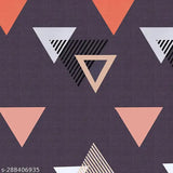 Orangel yellow microfiber fitted king bedsheet, geometric print by KAPRIDO (72*78 inches, fits up to 8 inches)